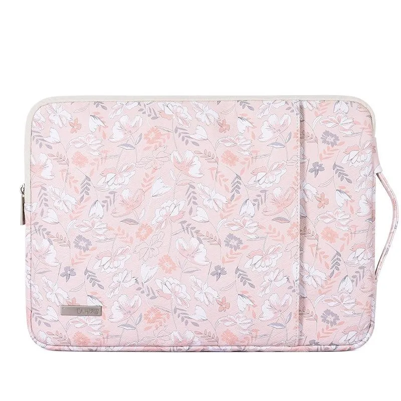 12 Inch Laptop Sleeve with Telescoping Handle - Light Pink