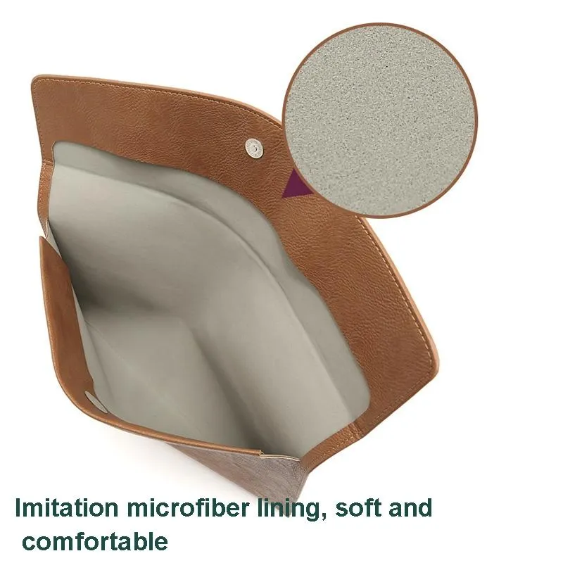 14 Litchi Pattern Laptop Sleeve & Power Bag - Black Leather