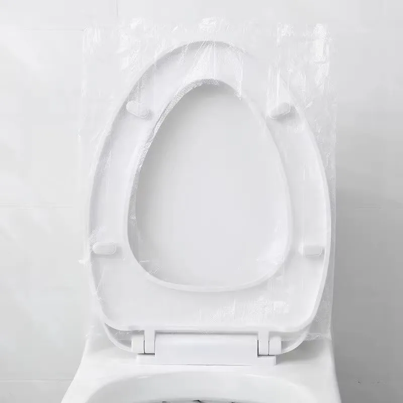 50Pcs Disposable Plastic Toilet Seat Cover Waterproof and Non Slip Individually Wrapped, for Travel, Toilet Seat Protectors