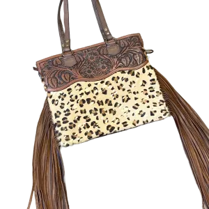 American Darling Cheetah & Gold Acid Wash Leather Bag ADBGS144CHEGO