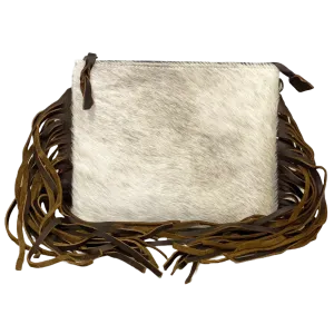 American Darling White Cowhide with Fringe Crossbody ADBG109BRAHFRNG