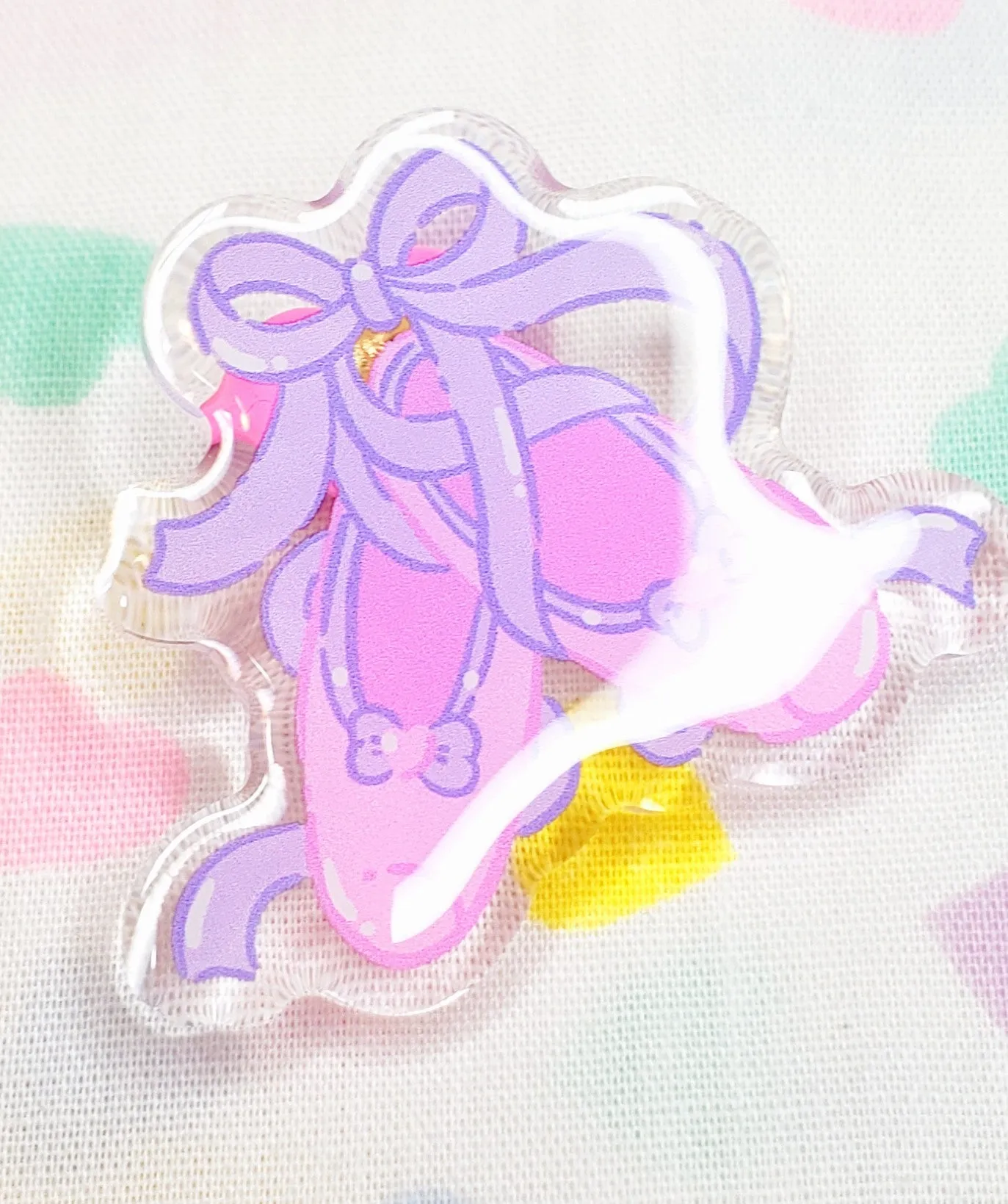 Ballet slipper 90's acrylic badge Miss Jediflip collab, fairy kei pin, 90's accessories, ballerina gift
