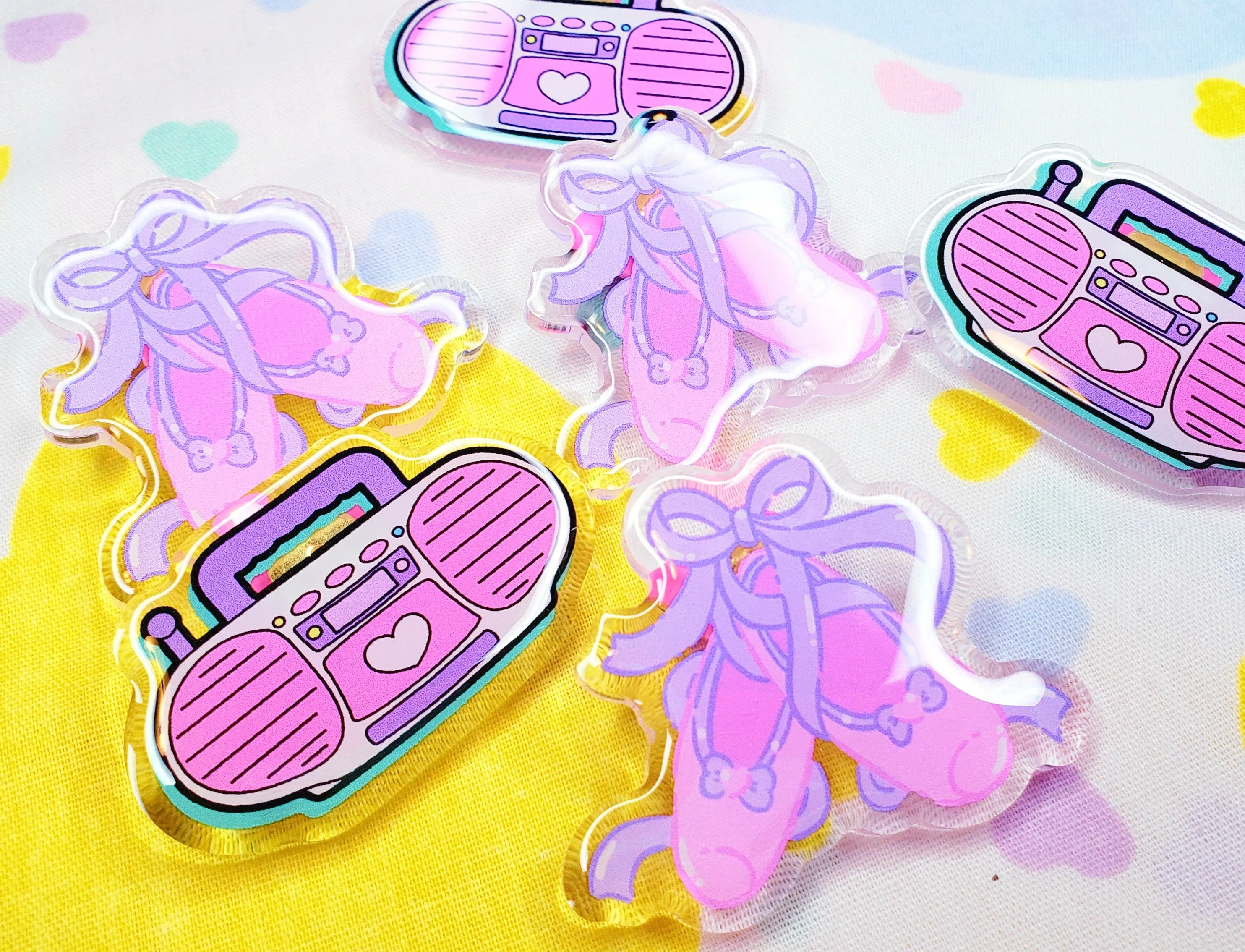 Ballet slipper 90's acrylic badge Miss Jediflip collab, fairy kei pin, 90's accessories, ballerina gift