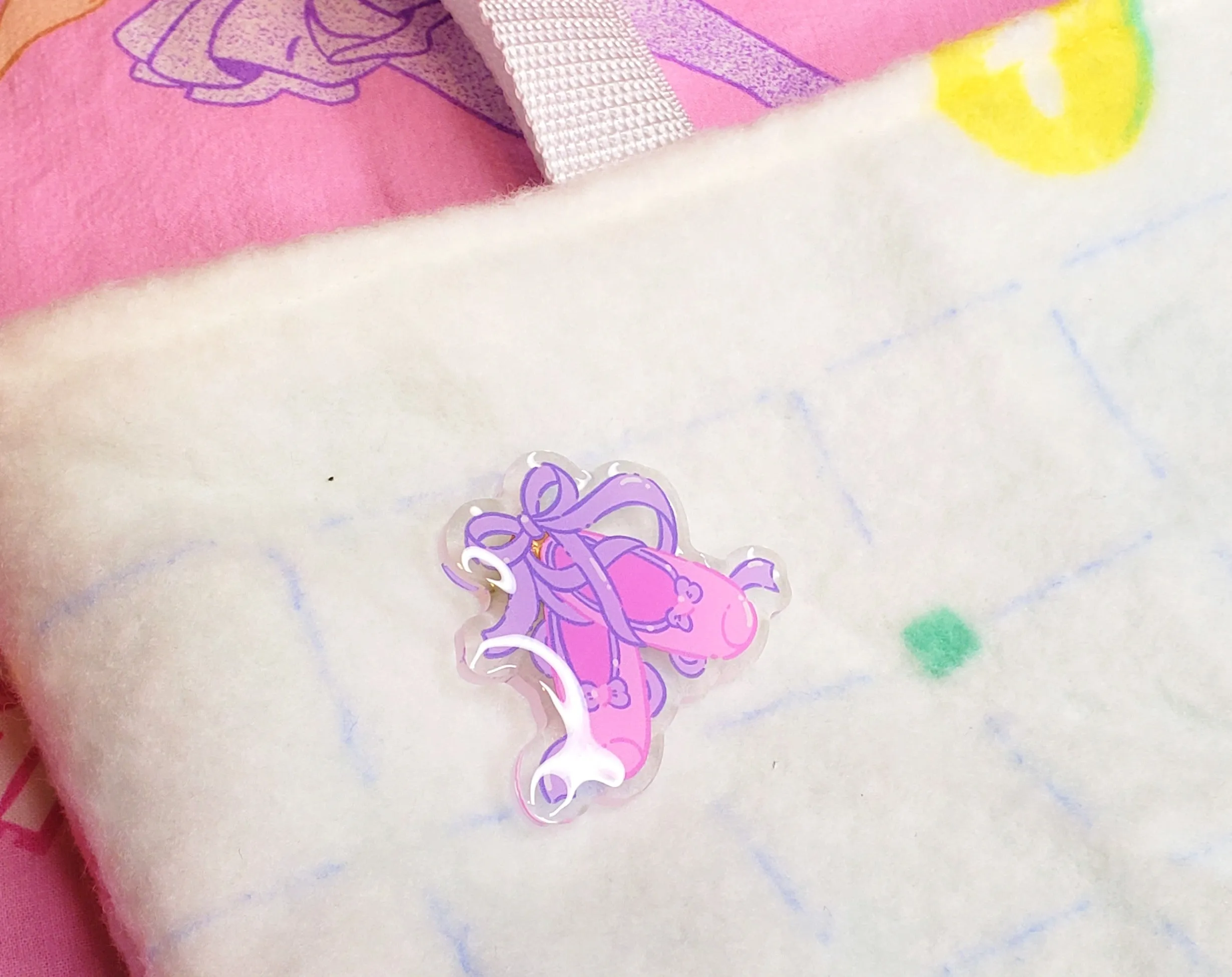 Ballet slipper 90's acrylic badge Miss Jediflip collab, fairy kei pin, 90's accessories, ballerina gift