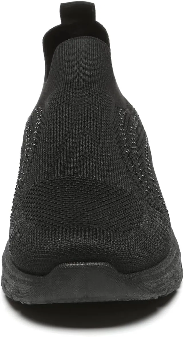 Bernal Women's Walking Shoes Casual Lace Up Lightweight Work Shoes Fashion Breathable Rhinestone Sparkle Sneakers Workout Gym Shoes