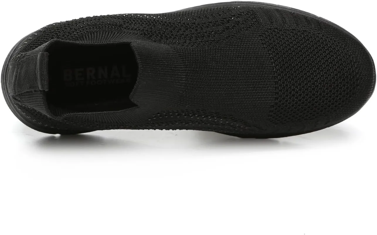 Bernal Women's Walking Shoes Casual Lace Up Lightweight Work Shoes Fashion Breathable Rhinestone Sparkle Sneakers Workout Gym Shoes