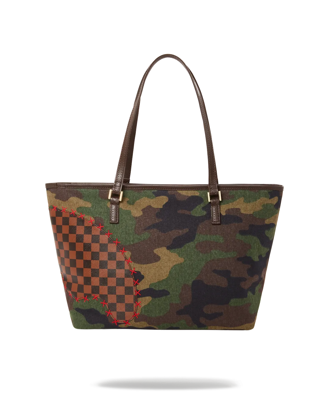 CAMO SHARK SHAPE CHECK TOTE