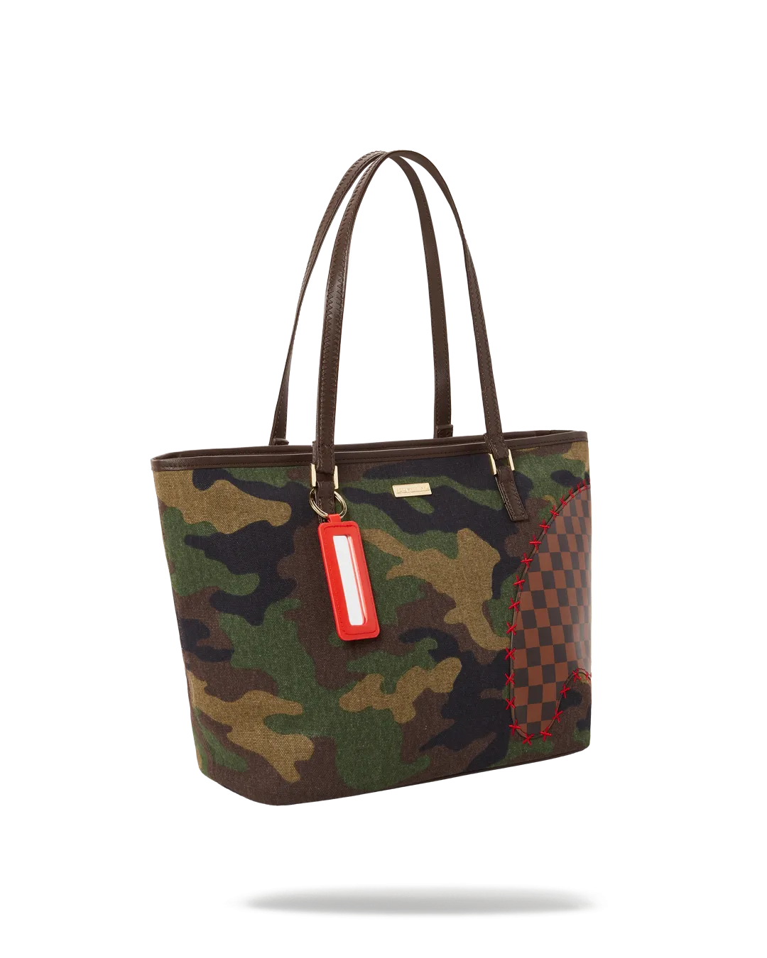 CAMO SHARK SHAPE CHECK TOTE