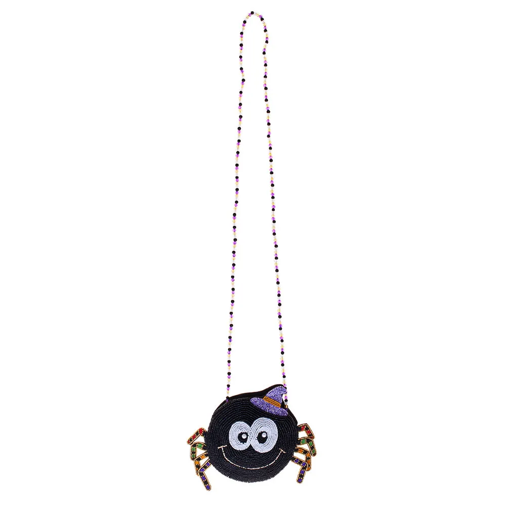 iLLASPARKZ Halloween Spider Beaded Mini Crossbody Bag