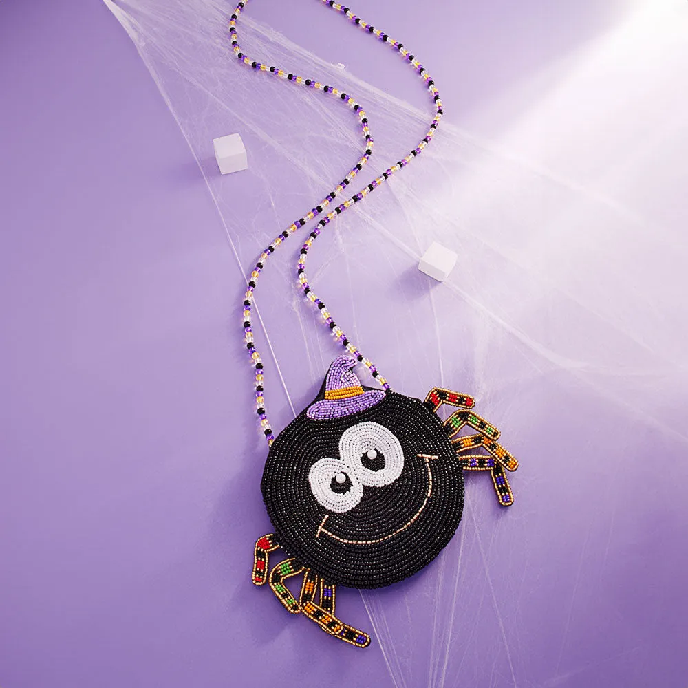 iLLASPARKZ Halloween Spider Beaded Mini Crossbody Bag
