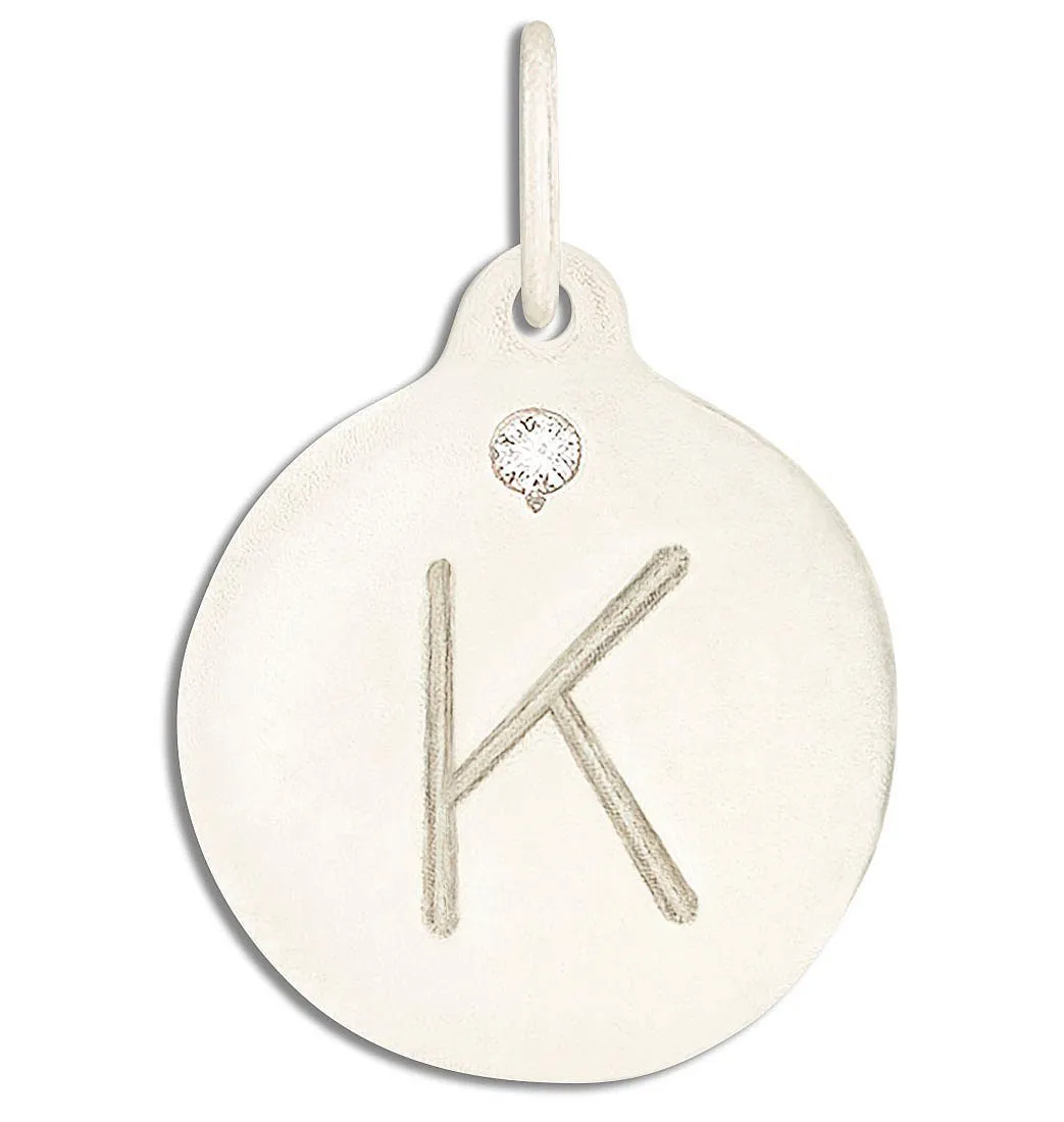 K Alphabet Charm With Diamond