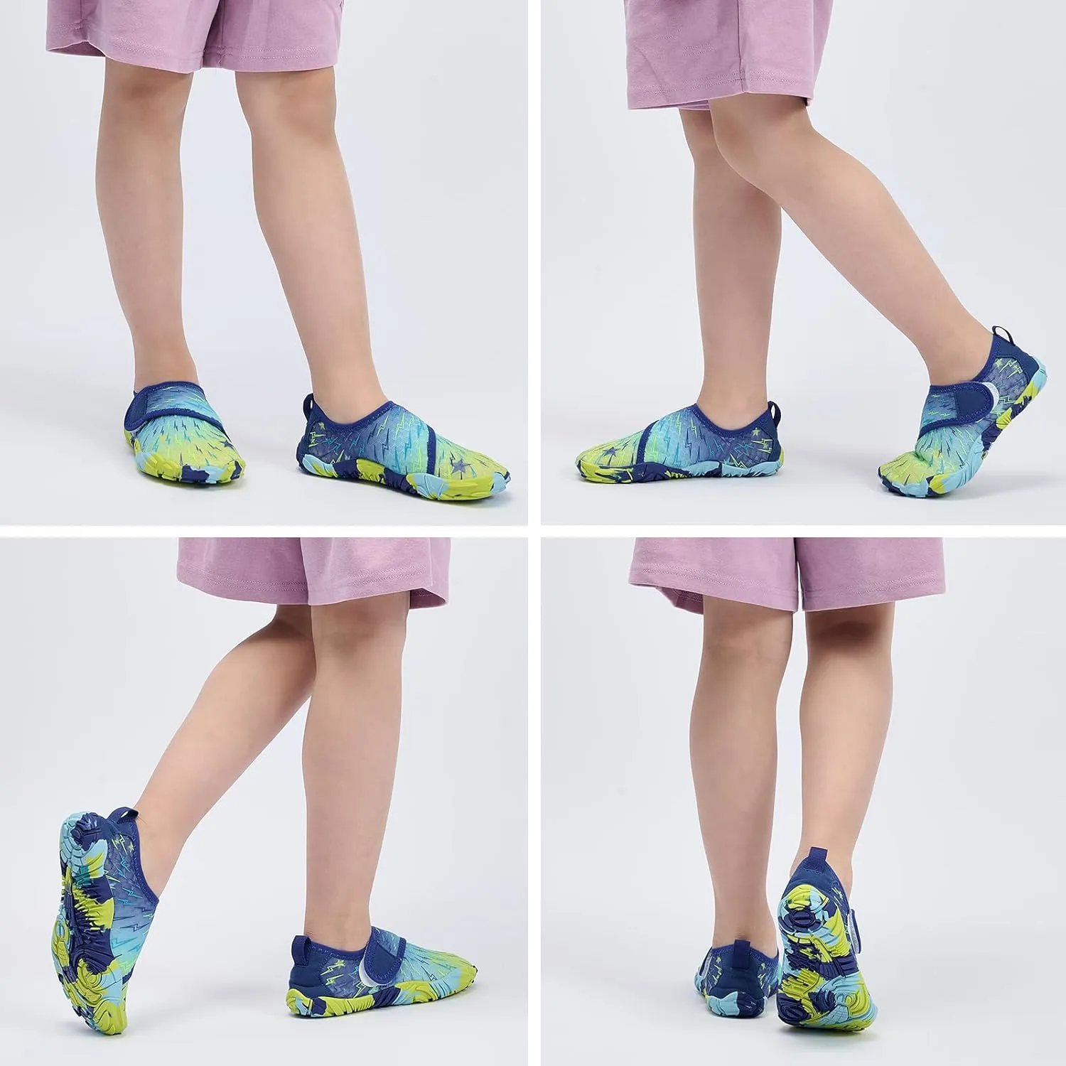 Kids Water Shoes Boys Girls - Wide Toe Box Quick Dry Barefoot Shoes Breathable Non Slip Aqua Athletic Sneakers for Swim Beach Pool Kayak Hiking Sand Walking Travel Essentials (Little Kid/Big Kid)