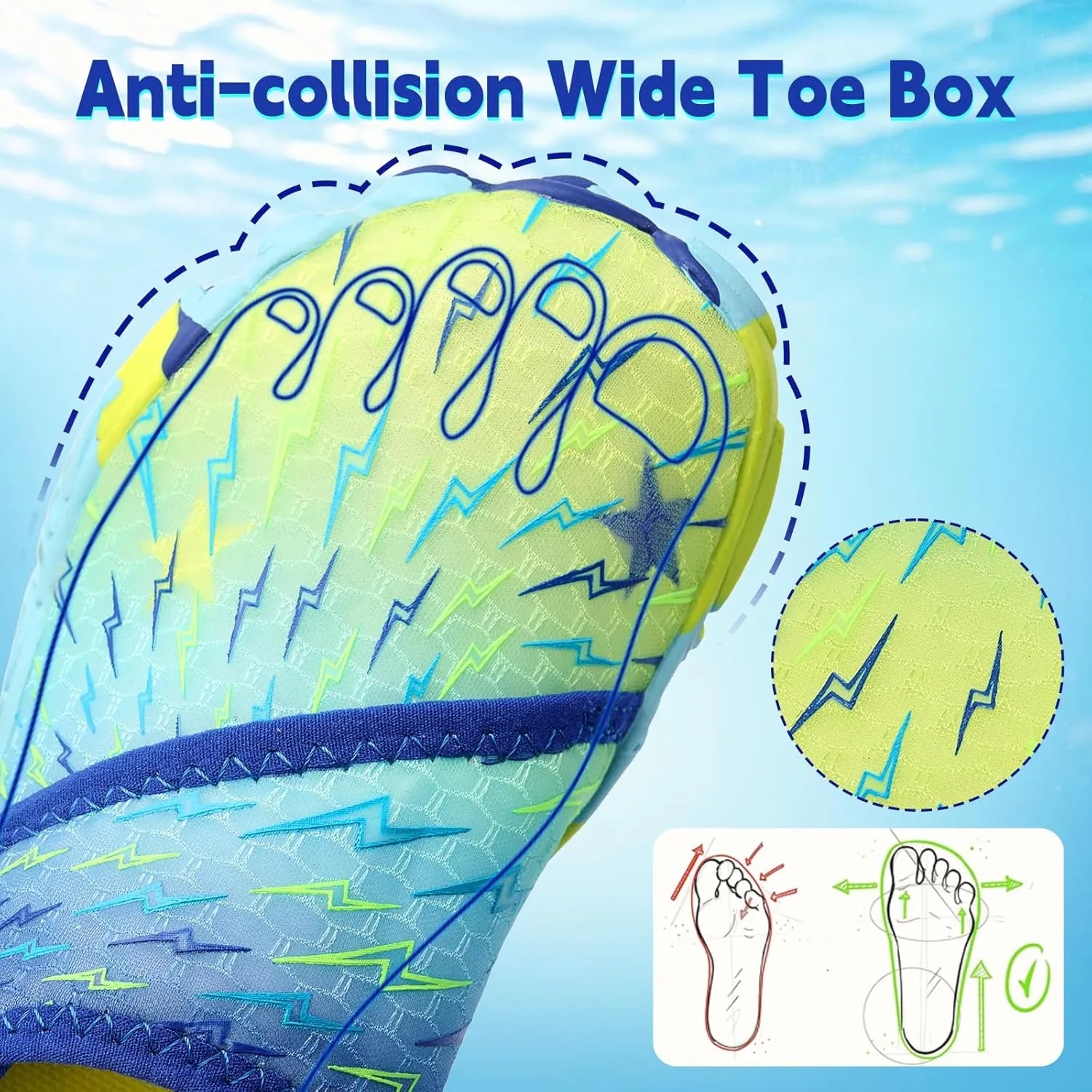 Kids Water Shoes Boys Girls - Wide Toe Box Quick Dry Barefoot Shoes Breathable Non Slip Aqua Athletic Sneakers for Swim Beach Pool Kayak Hiking Sand Walking Travel Essentials (Little Kid/Big Kid)