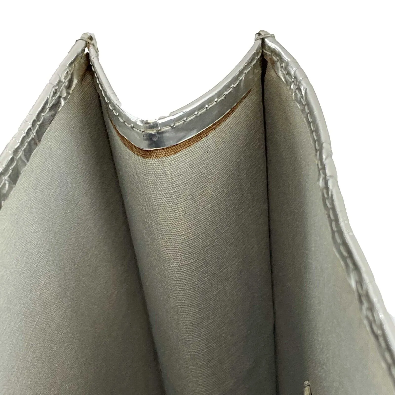 Louis Vuitton Monogram Miroir Sac Plat Silver Patent Tote Bag RARE