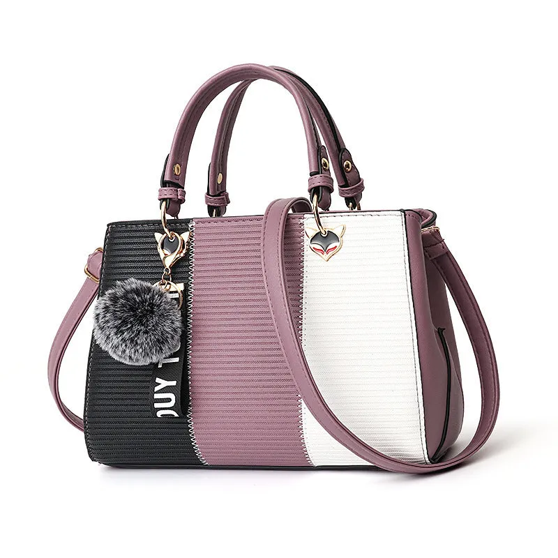 Marion  Patchwork-Handtasche mit Haarball-Details fr Damen