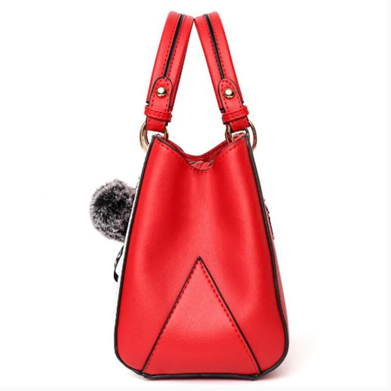 Marion  Patchwork-Handtasche mit Haarball-Details fr Damen