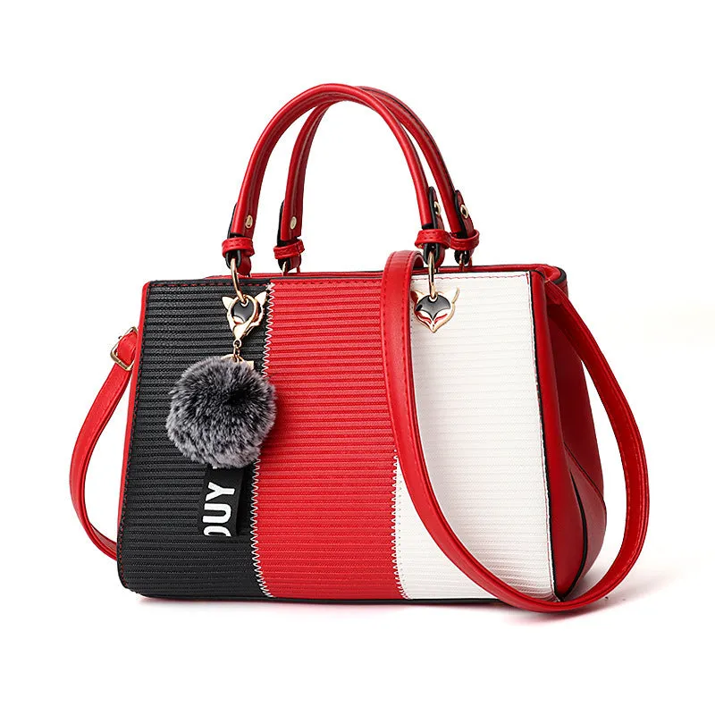 Marion  Patchwork-Handtasche mit Haarball-Details fr Damen