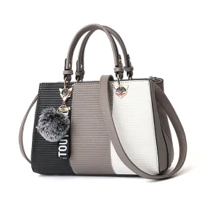 Marion  Patchwork-Handtasche mit Haarball-Details fr Damen