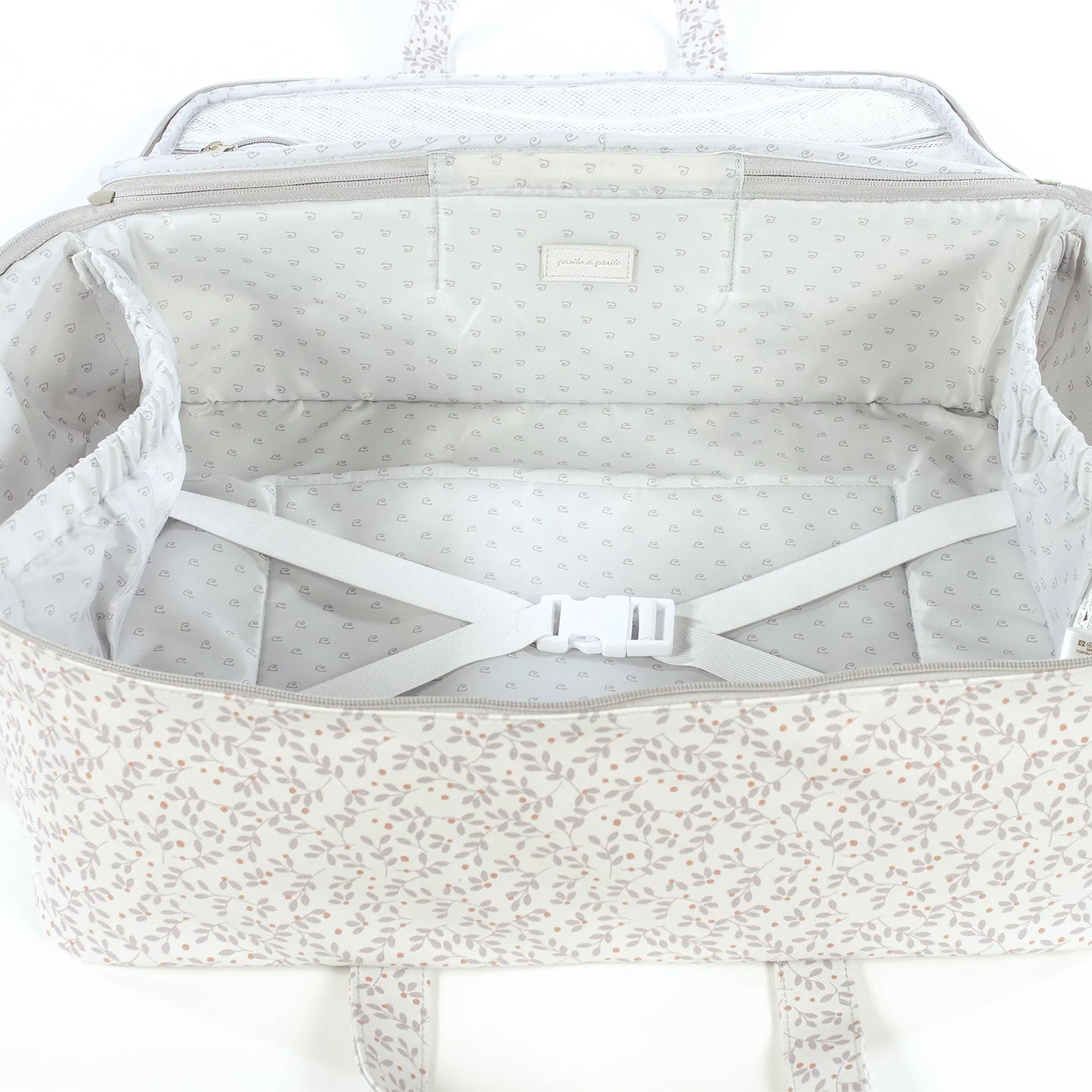 Pasito a Pasito Berries Grey Travel Holiday and Maternity Bag
