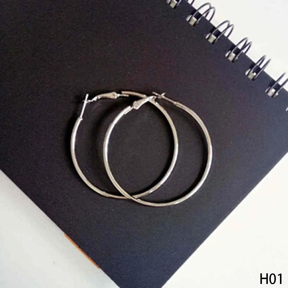 Personality Super Big Circles Hoop Earrings For Women Fashion Gold Silver Color Jewelry Trendy Retro Big Round Circle Earrings