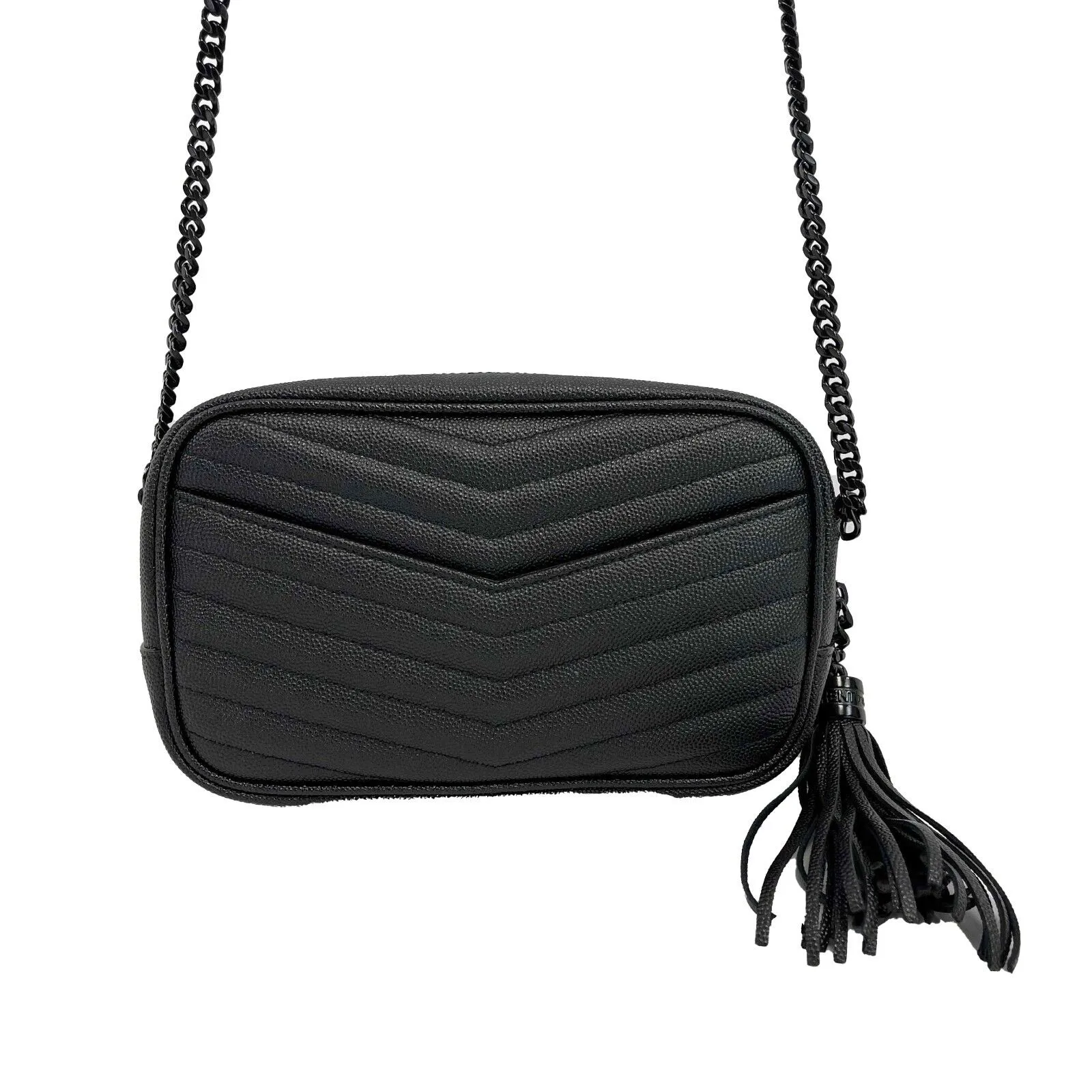 Saint Laurent Lou Mini bag in Quilted Grain De Poudre Embossed Leather Crossbody