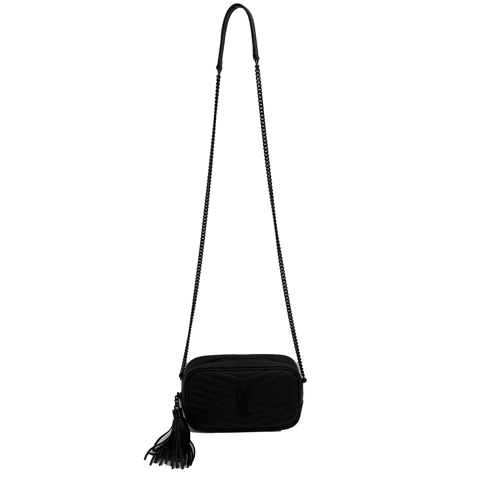 Saint Laurent Lou Mini bag in Quilted Grain De Poudre Embossed Leather Crossbody