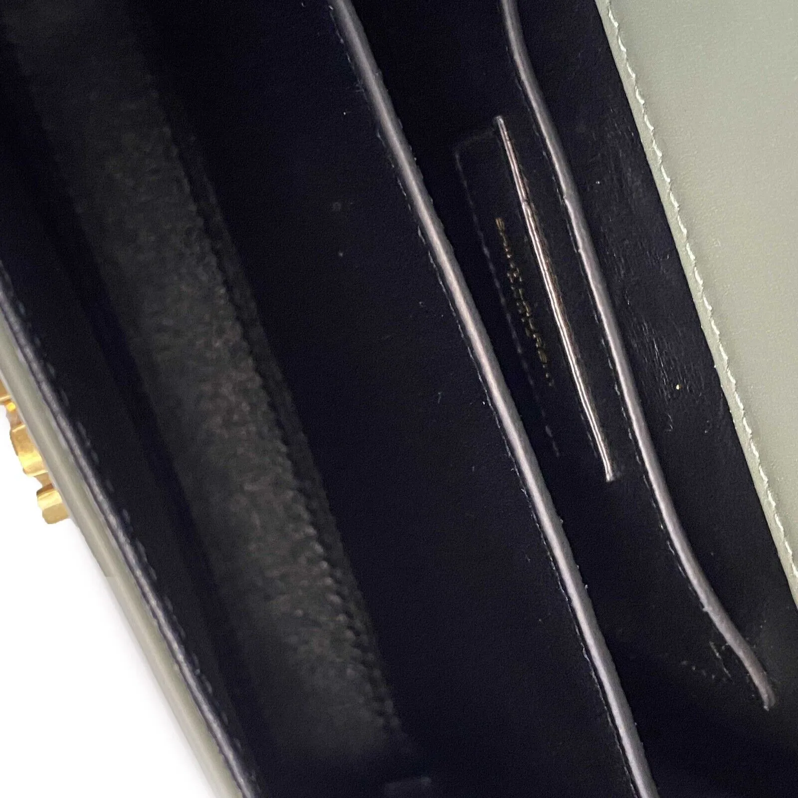 Saint Laurent - YSL - Cassandra Mini Top Handle in Box Leather - Light Sage