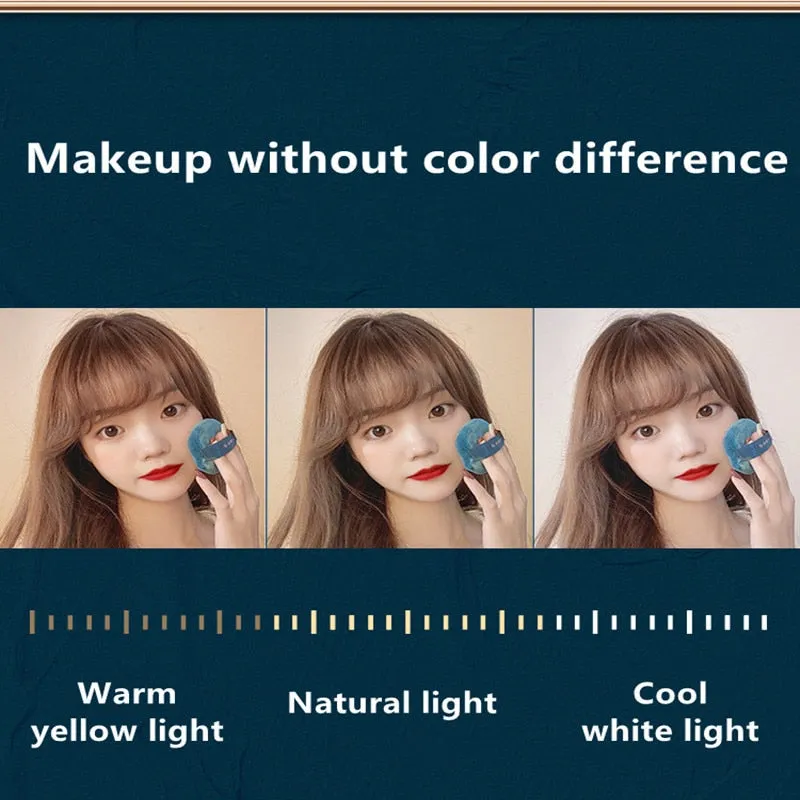 Smart LED Cosmetic Case with Mirror Cosmetic Bag Large Capacity