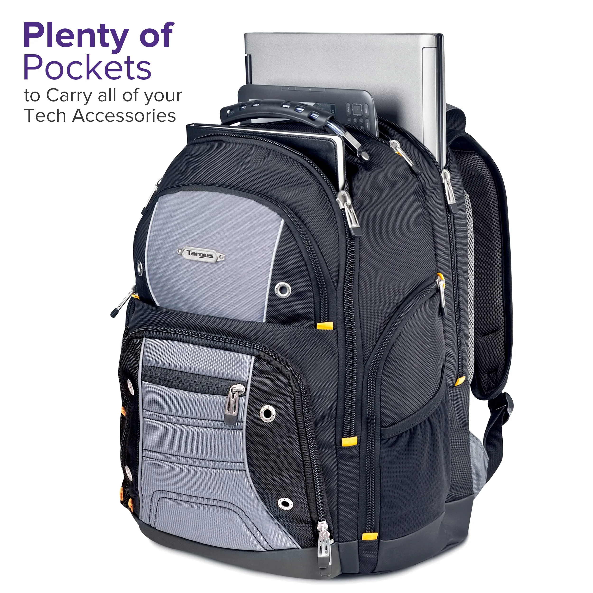 Targus Drifter II Laptop Backpack, Black/Gray  Backpack for Men for Business and Travel, Durable Water-Resistant Material, Fits up to 17" Laptops (TSB239US)