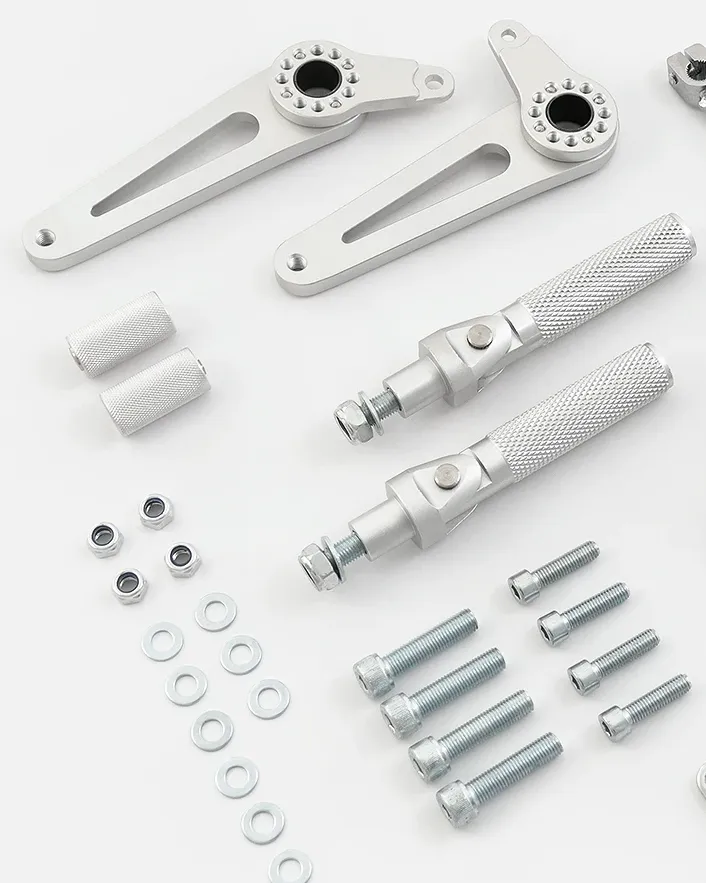 TEC rear sets foldable BLACK or SILVER