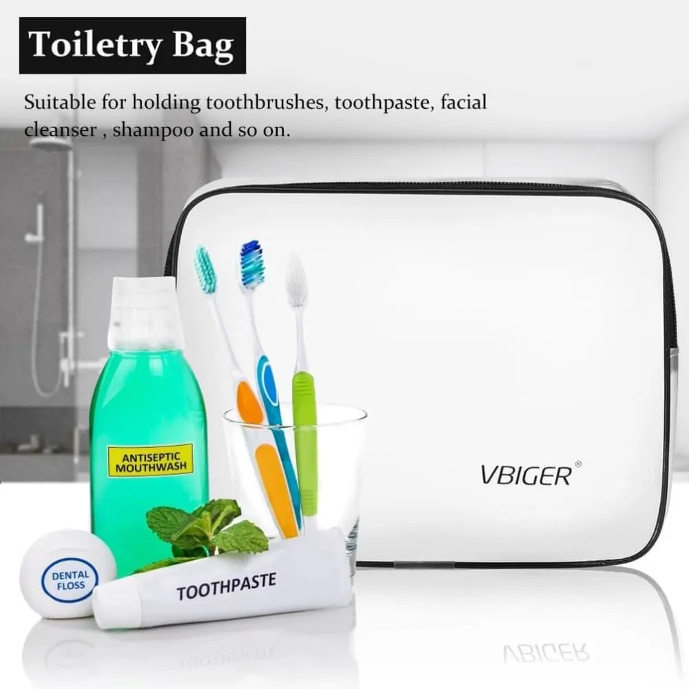 Vbiger TSA Approved Toiletry Bag Set Translucent Cosmetic Bag Packing Cube, Set of 3