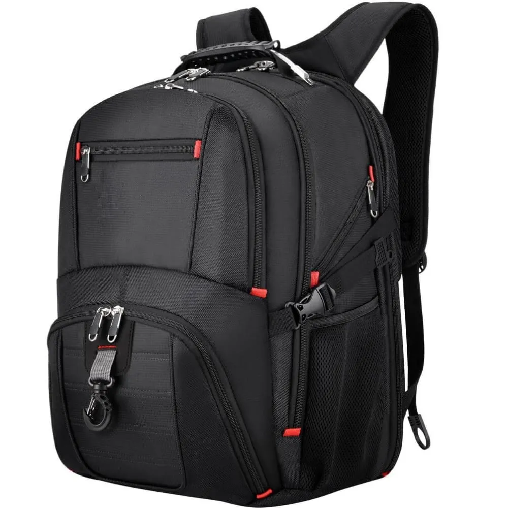 Vbiger Unisex Business Daypack with USB Charging Port and Earphone Hole, Fits 17.3'' Laptop