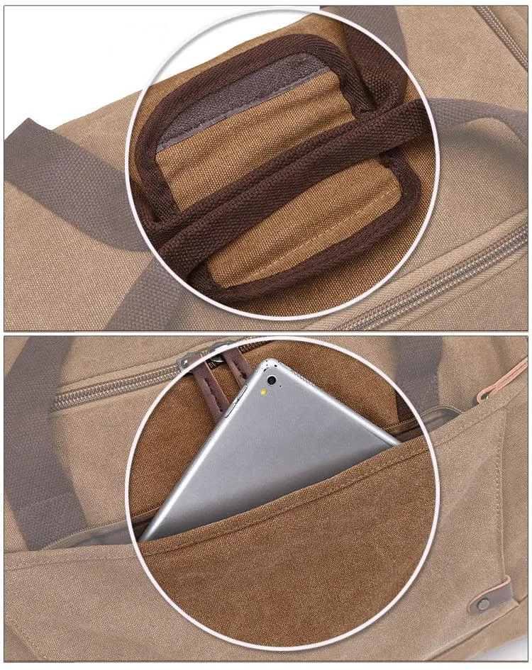 Vintage Canvas Large Capacity Travel Bag-Blue