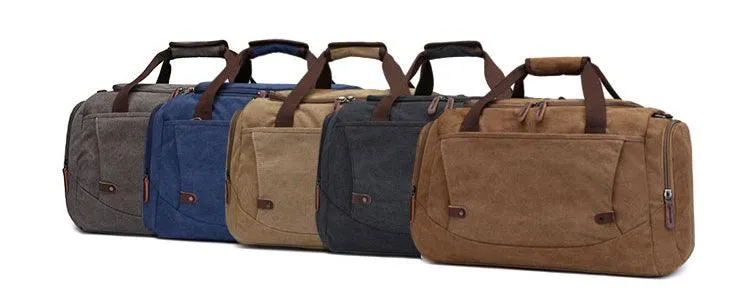 Vintage Canvas Large Capacity Travel Bag-Blue