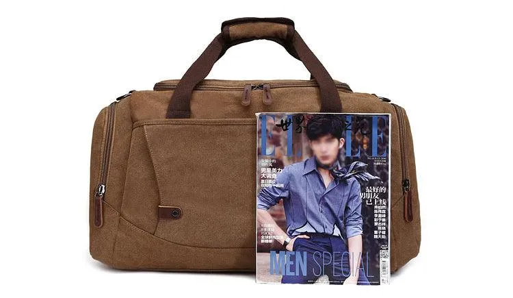 Vintage Canvas Large Capacity Travel Bag-Blue