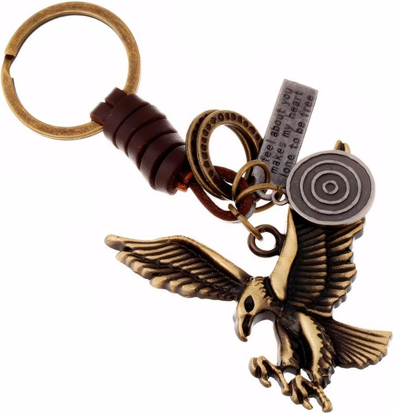 Vintage Keychain Metal Bag Charms Retro Robot Key chain Leather Hand Woven Keychain for Men Unique Keychains for Gift