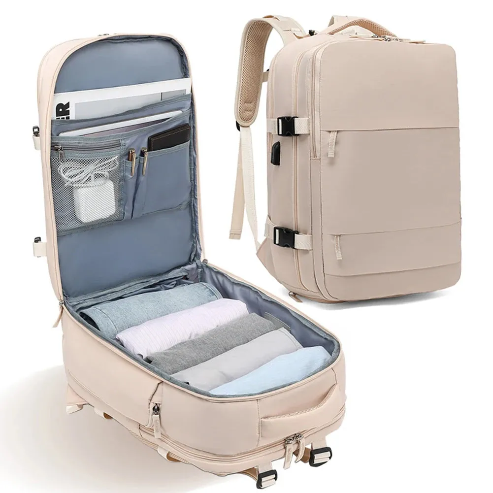 Women Travel Backpack Teenage girl USB charging Business Laptop Backpack With shoe bag 16.5 inch Waterproof School Backpack